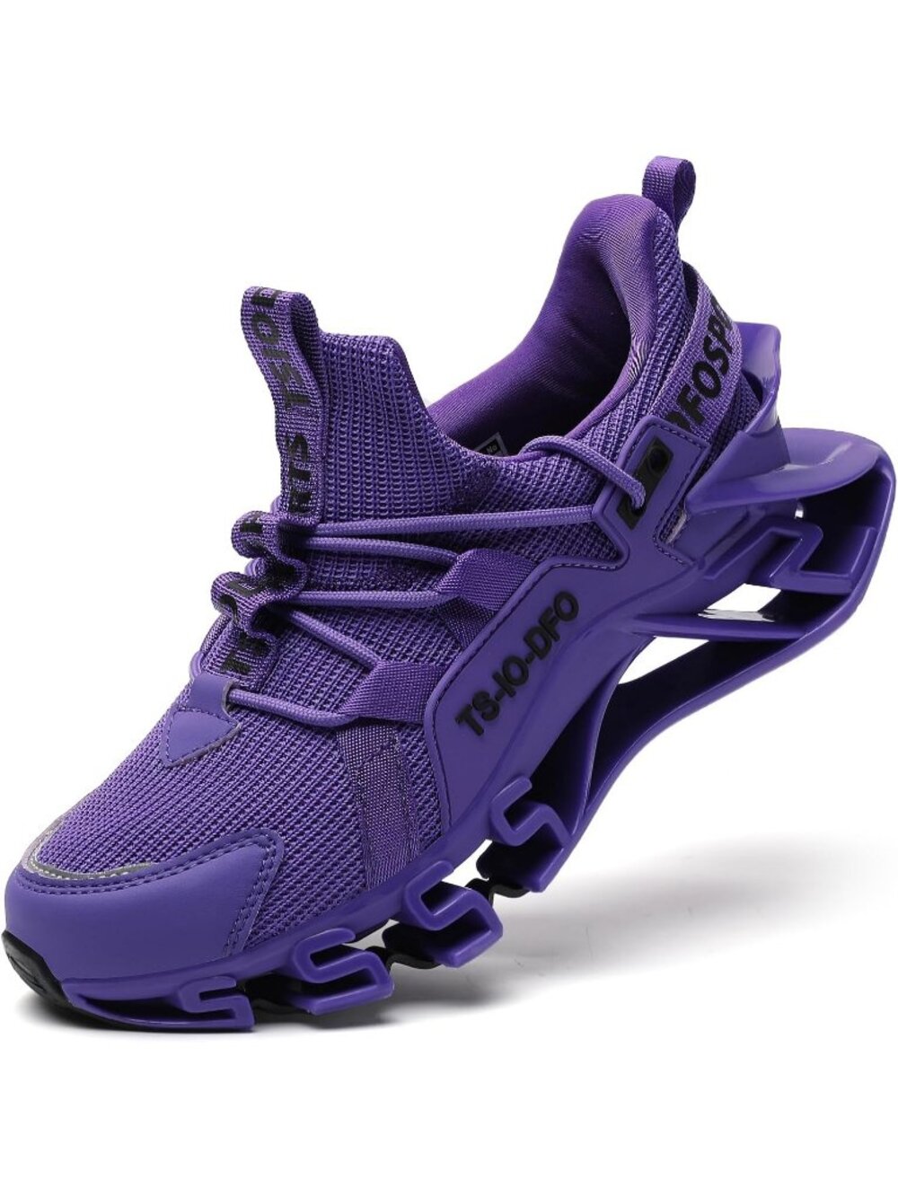 Women's Dark Purple Mesh Comfortable Athletic Running Non-Slip Walking Sneakers